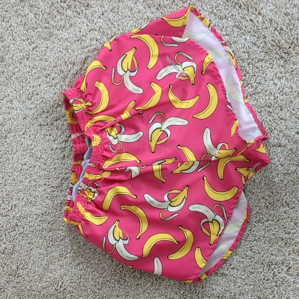 Women's Banana Print Boa Running Shorts